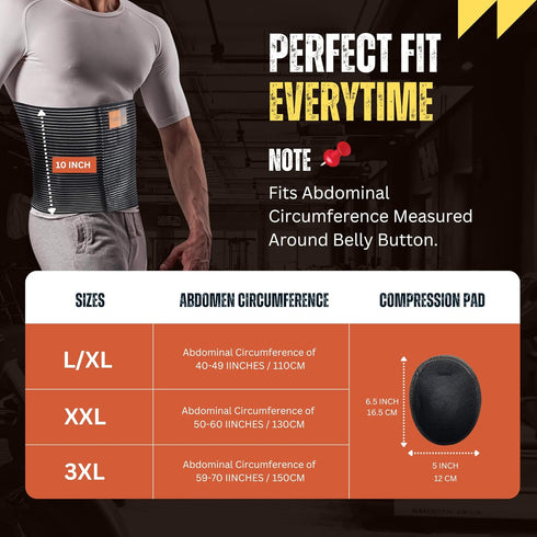 Everyday Medical Plus Size Umbilical Hernia Support Belt - Pain Relief for Hernias, L/XL