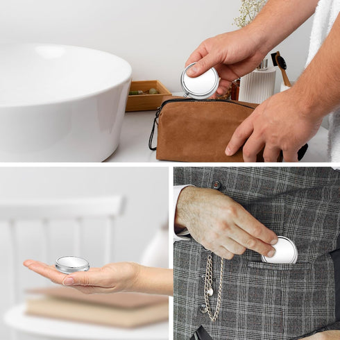 WY LIGHTING LEVEL 2Pcs Pill Box Small Pill Case for Purse or Pocket, Portable Cute Pill Container Metal Pill Box