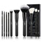 Jessup 10pcs Makeup Brush Set, Professional Black Brushes with Natural Synthetic Hair for Foundation, Blending, Blush,