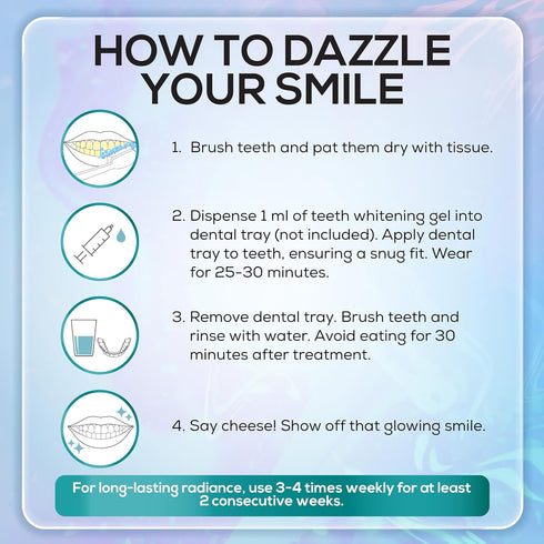 Venus Visage Teeth Whitening Gel Refill Kit, 8 Pack Syringes, 35% Carbamide Peroxide, No Sensitivity for Dazzling Smile