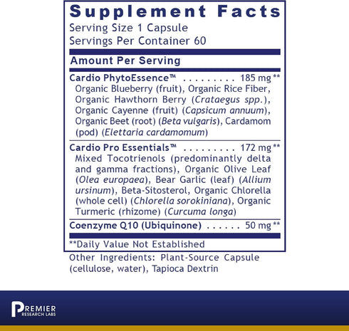 Premier Research Labs CardioVen - Herbal Heart Support with CoQ10, Blueberry & Hawthorn Berry - 60 Capsules