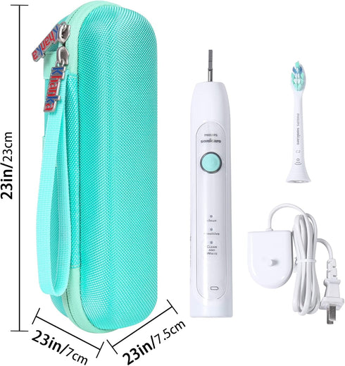 khanka Hard Electric Toothbrush Travel Case with 2 Pack Toothpaste Cap, Compatible with Philips Sonicare