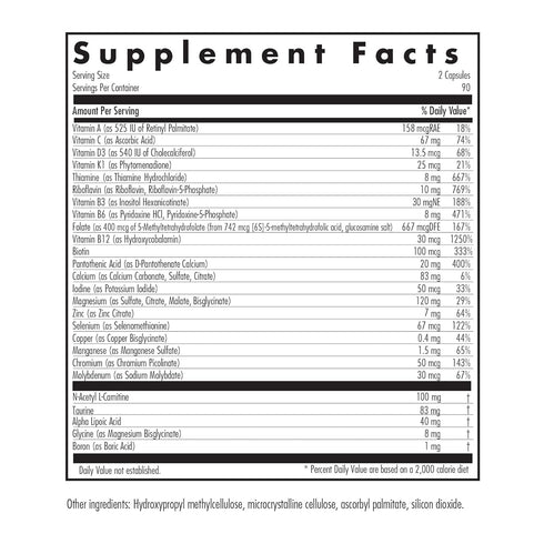 Allergy Research Group MVM-A with Antioxidants - Complete Multivitamin/Multimineral, 180 Capsules
