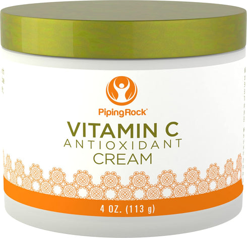 Piping Rock Vitamin C Cream for Face 4 oz - Moisturizing and Hydrating Skincare Lotion