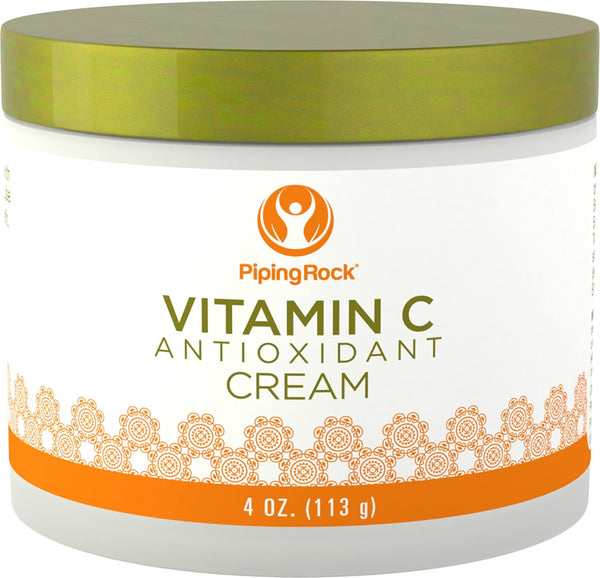 Piping Rock Vitamin C Cream for Face 4 oz - Moisturizing and Hydrating Skincare Lotion