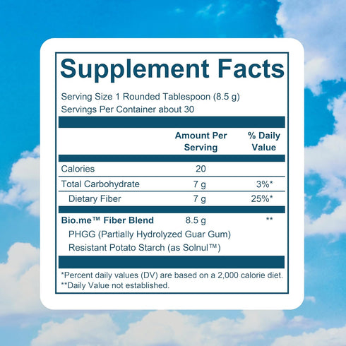 Daily Prebiotic Fiber Supplement Powder for Digestive Health, Non-GMO & Gluten Free, 30 Servings