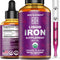 Iron Supplement for Women & Men, Organic Liquid Iron Drops for Adults with MCT Oil, 2 Fl Oz, Immune Support