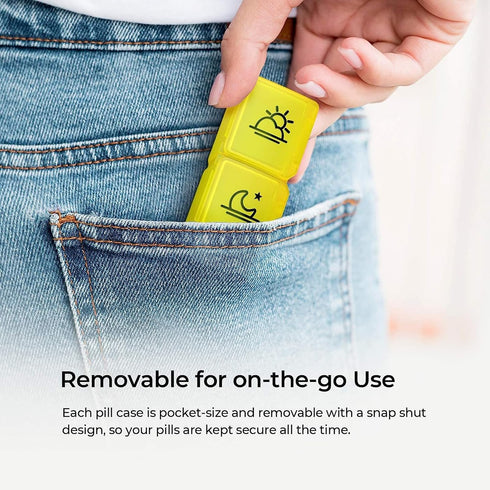 MAOTAO 2 Monthly Pill Case Times A Day, Daily Pill Box Organizer Large Capacity Pill Holder Morning and Night, Portable