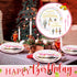 Havawish 96 Set Set Pcs Christmas Paper Tableware Pink Nutcracker Birthday Party Supplies Christmas Nutcracker