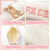 Y1tvei Preppy Patch FACE Letter Cosmetic Toiletry Bag, PU Leather Portable Makeup Bag for Women Girls Teen (Shell Gold)