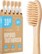 Bamboo Toothbrushes 10 Pack, Eco-Friendly, Biodegradable & Compostable Natural Wooden Toothbrush