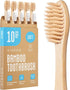 Bamboo Toothbrushes 10 Pack, Eco-Friendly, Biodegradable & Compostable Natural Wooden Toothbrush