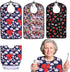 Oulisen 3 Pcs Adult Bibs For Women With Crumb Catcher, Reusable Waterproof Large