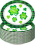 Hushee 100 Count St. Patrick's Day Oval Green Paper Plates Platter Bulk 11