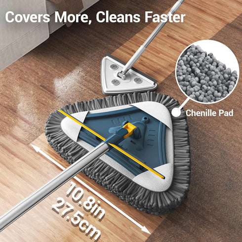 YURIGO Kozeedom 7-in-1 Set 7 Wall Cleaner, Triangle Mop with Replaceable Heads and Adjustable Long Handle for Walls