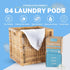 Free And Clear Eco Friendly Unscented Laundry Detergent Pods, 64 Pacs, Skin Friendly, HE Compatible