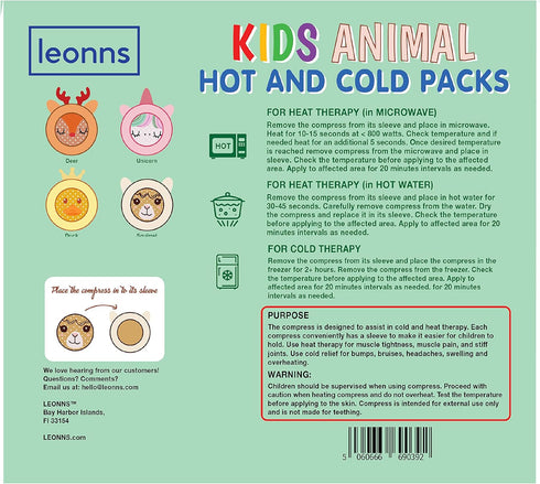 Kid’s Boo Boo Ice Packs with Ultra Soft Sleeves - Hot and Cold Therapy for Children’s Pain Relief (Unicorn)