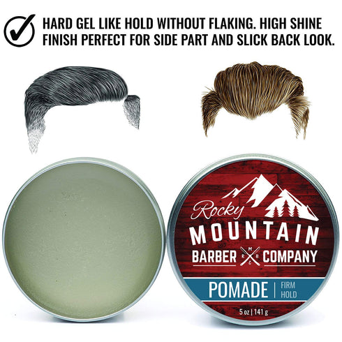 Rocky Mountain Barber Company Pomade for Men, 5 oz Tub, Classic Styling Product with Strong Hold