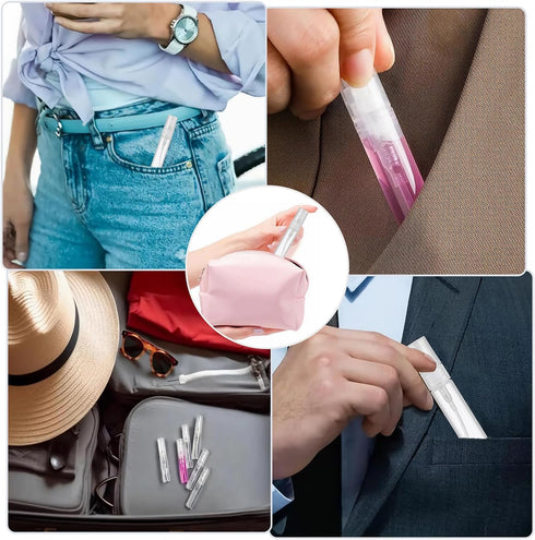 Mini Spray Bottle, 5 Pcs 10ml Clear Perfume Bottle with 3 Pcs Transfer Pipettes, Refillable Atomizer for Travel