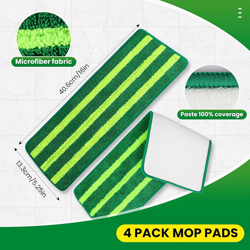 4 Pack Spray Mop Pads Refills for Libman Freedom Spray Mop, Reusable Microfiber Head Replacement for Floor Cleaning