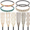 WILLBOND 10 Pieces Rhinestone Beaded Headbands, Elastic Lace Handmade Headwraps, Vintage Crystal Hair Accessories