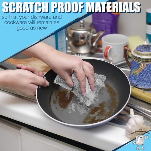Kitchen Scrubbing Sponges - Heavy Duty Non-Scratch Multi-Surface Cleaner Sponges (6 Pack) for Fast Dish Cleaning