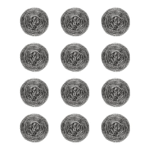 12 Pcs Stainless Steel Wool Scrubber, Soap Pads for Kitchen, Bathroom Cleaning Dishes, Pans, Ovens