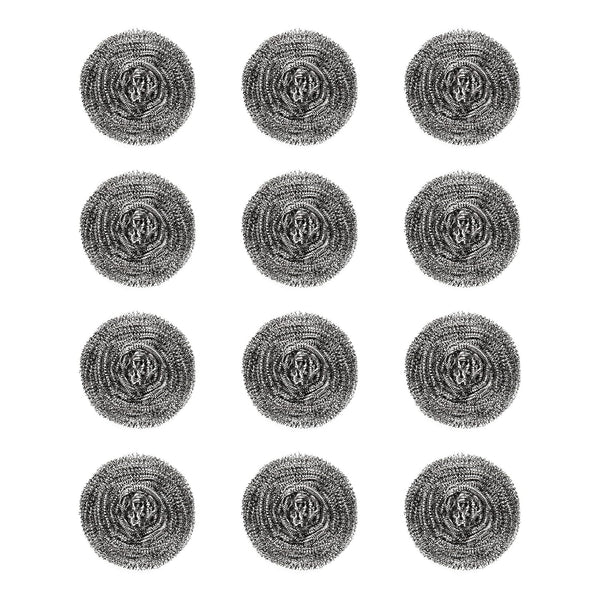 12 Pcs Stainless Steel Wool Scrubber, Soap Pads for Kitchen, Bathroom Cleaning Dishes, Pans, Ovens
