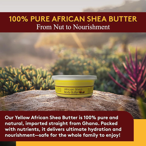 OKAY Pure Naturals Shea Butter Jar - Yellow, 7.5 Ounce (8 Ounce Jar Size)
