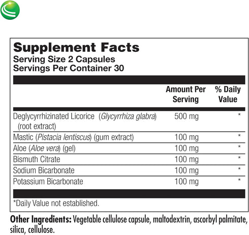 Nutra BioGenesis Gastric Repair Complex, Bismuth, Licorice, Mastic Gum, 60 Capsules