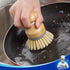 Pack 2 MR.SIGA Bamboo Palm Brush, Scrub Brush for Dishes Pots Pans Kitchen Sink Cleaning
