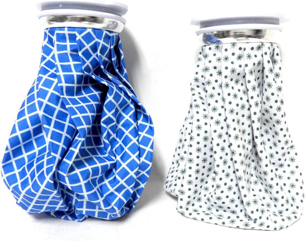 2 Pack Cold & Hot Therapy Pain Relief English Style 9" Ice Water Bag for Headache Relief