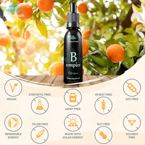 Vitamin B-Complex Drops, 2oz, 60 Doses | All 8 B-Vitamins, Immune Energy Support Supplement, Non-GMO