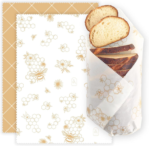 Nectar & Nest Beeswax Wraps for Food - Bread Wraps - Reusable