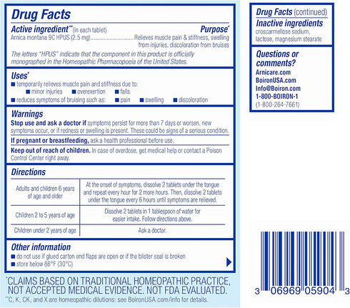 Boiron Arnicare Tablets for Pain Relief, Muscle Pain, Joint Soreness, 120 Count (2 Pack of 60)