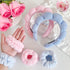 Blue Spa Headband for Washing Face, Soft Puffy Makeup Skincare Headband & Wristband Set for Women Girls