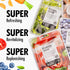 FARMSKIN Superfood Salad Sheet Mask Set of 6 - Face Mask Sheets with MangoSteen, Broccoli, and More