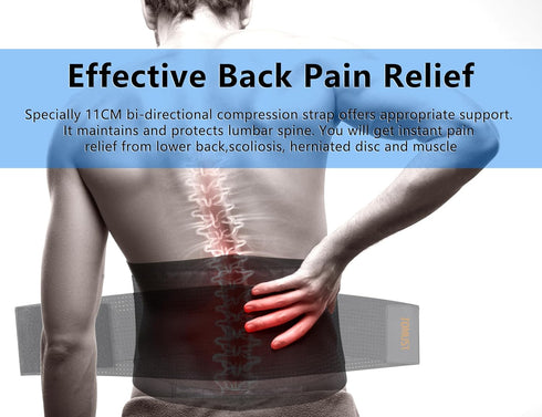 Back Brace - Breathable Waist Belt for Lower Back Pain Relief, Recovery, Sciatica, Herniated Disc, Adjustable Straps