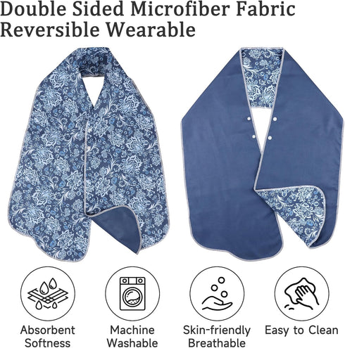 Reversible Adult Bibs for Seniors - Stylish Dining Protectors for Men & Women