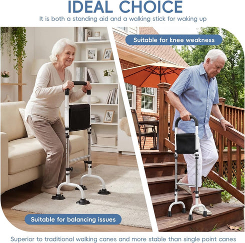 YOXIER 5 36'', 5lbs, 350lbs Canes for Men, Bed Rails for Seniors, Height Adjustments Canes for Seniors, Couch Stand
