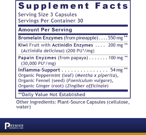 Premier Research Labs Inflammacidin - Supports GI & Digestive Health - Vegan & Organic Ingredients - 90 Plant-Source