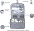 Large Capacity Toiletry Bag with Hanging Hook for Men and Women, Waterproof Travel Cosmetic Bag in Grey