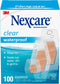 Nexcare Clear Waterproof Bandages, Assorted Sizes, 100-Pack, Clear