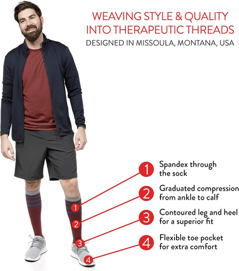 Montana Plaid Cotton Compression Socks for Comfort and Support