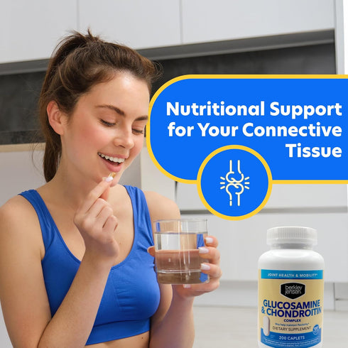 Berkley Jensen Glucosamine Chondroitin MSM Boswellia Complex - 200 Caplets | Triple Strength Advanced Dietary Supplement