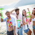 Jingmore 15 17 oz Frozen 5 Pcs Palm Tree Yard Cups Straw Water Bottle with Straws and Lid for Drinking Margaritas Cold