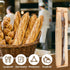 Kegeeei 150 Pack 150 23x4x1.6 Inch Packaging Baguette Bags with Clear Front Window and Seal Stickers, Paper Bread Bags