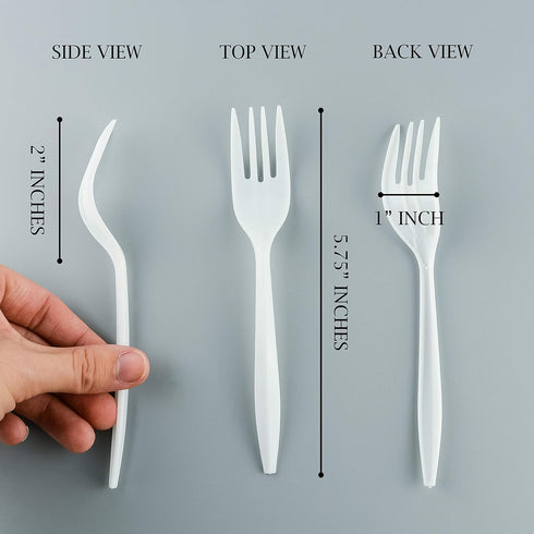 Plasticpro Cutlery Plastic Forks Medium Weight Disposable Silverware (White,1000 Forks) by PLASTICPRO