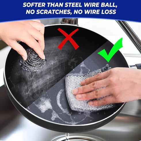 Wangjinpeng 8 Pcs Wire Dishwashing Rag, Non Scratch Wire Dishcloth for Kitchen Cleaning