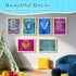LILXIU 6 PCS Sensory Wall Panel with Wood Frame, Flip Sequin Wall Colorful Touch Learning Board with Felt Backing